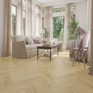 Camber Sand SPC Herringbone Engineered Vinyl Click Flooring 126mm x 6.5mm x 630mm