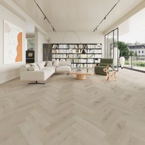 Fistral Sand SPC Herringbone Engineered Vinyl Click Flooring 126mm x 6.5mm x 630mm