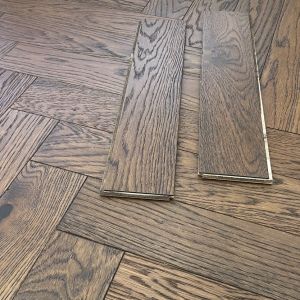 90mm x 10/3mm x 450mm Whisky Oak Brush & Matt Lacquered Herringbone Engineered Rustic Flooring 