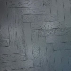 90mm x 10/3mm x 450mm Galaxy Black Brushed & Matte Lacquered Herringbone Engineered Rustic Flooring