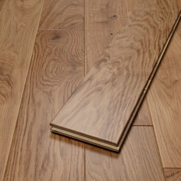 125mm x 18/5mm x random lengths Oak Lacquered Rustic Grade Engineered Wood Flooring 