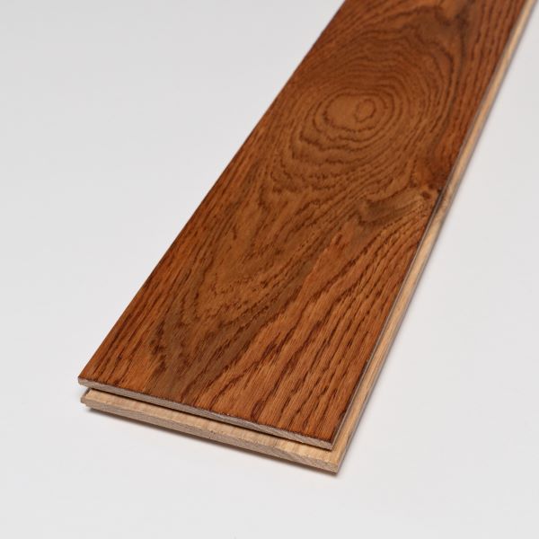 125mm x 18mm x random lengths Golden Handscraped Oak Lacquered Rustic Grade Solid Wood Flooring 