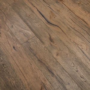 190mm x 20/6mm x 1900mm Antique Dark Brown Brushed & Distressed Engineered Oak Flooring Oiled