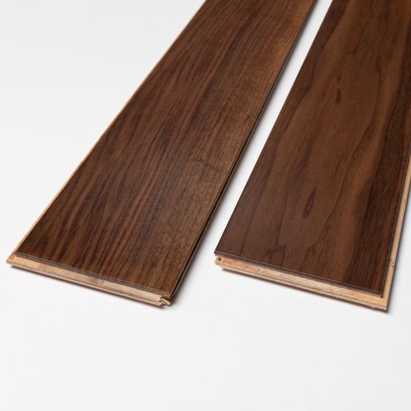 125mm x 14/3mm x 600mm Walnut Lacquered Classic Grade Herringbone Engineered Rustic Flooring 